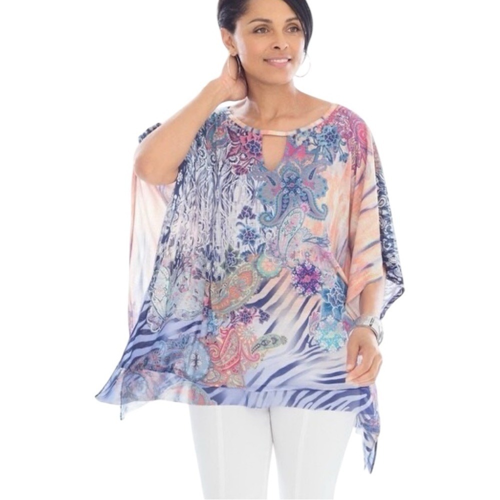CHICO’S, WOMENS FREE SPIRITED STYLE TOP. SIZE L/XL